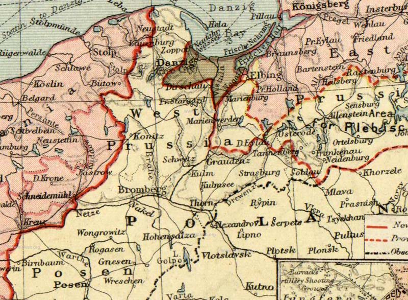 Карта: Германия (вырезка). The Peoples Atlas. London, 1920