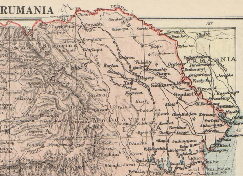Балканские страны и Румыния (вырезка). The Peoples Atlas by London Geographical Institute, 1920