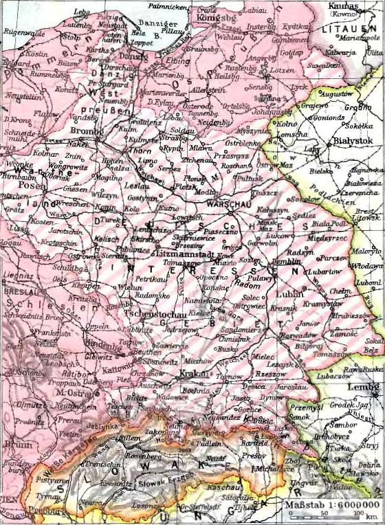 Карта: Восток Германии. Tasсhen-Atlas der Erde, 1940